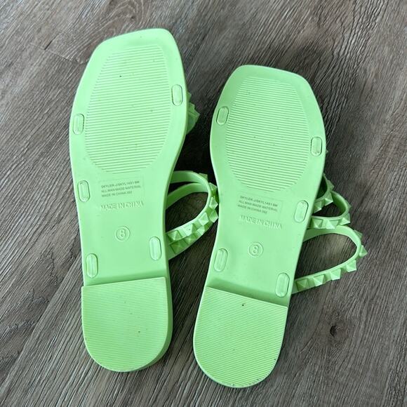 Steve Madden Skyler Jelly Sandals Lime Size 8 Studded - Picture 5 of 5